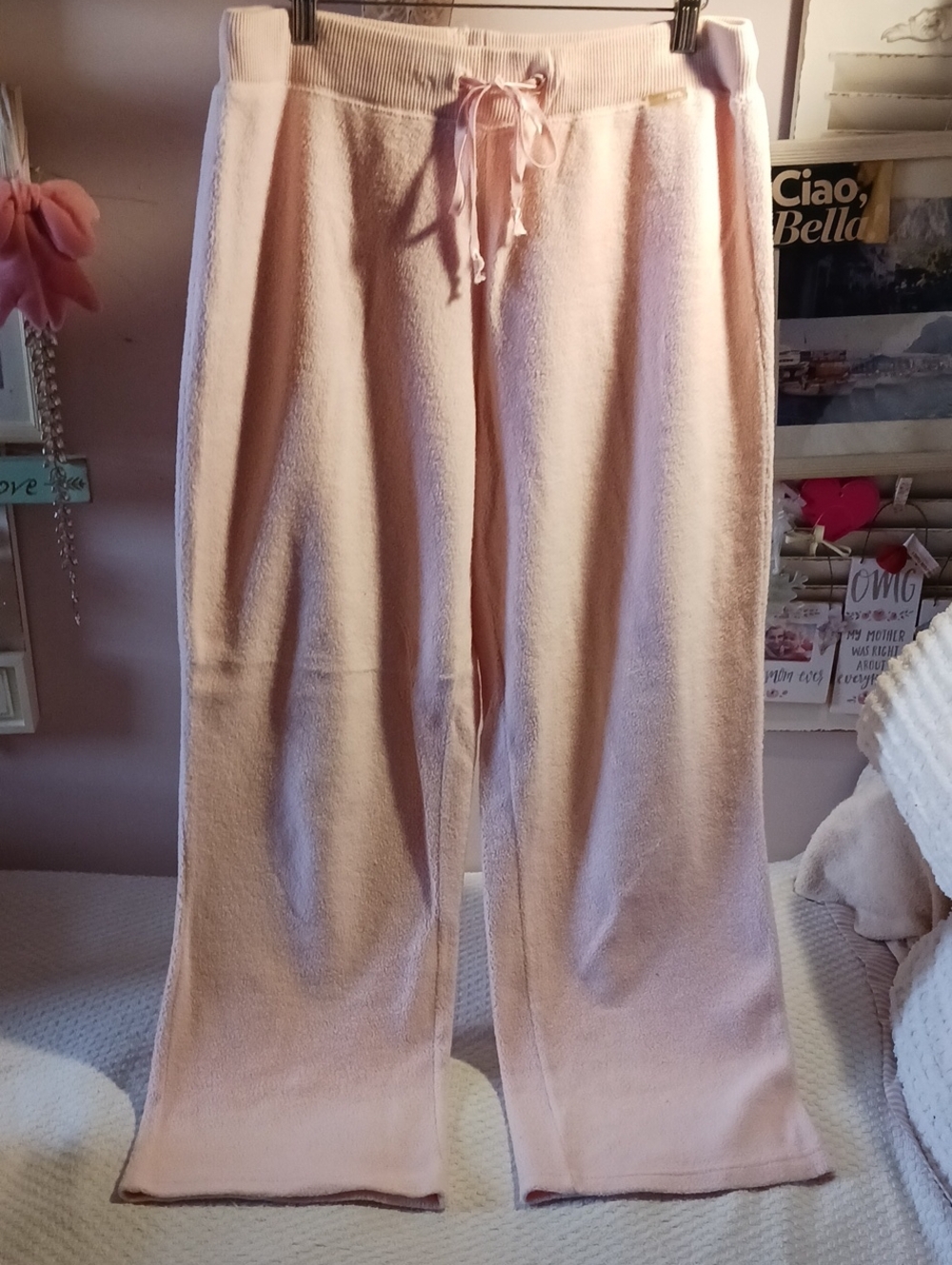 New York Laundry Soft Pink Fleece Lounge Pants L